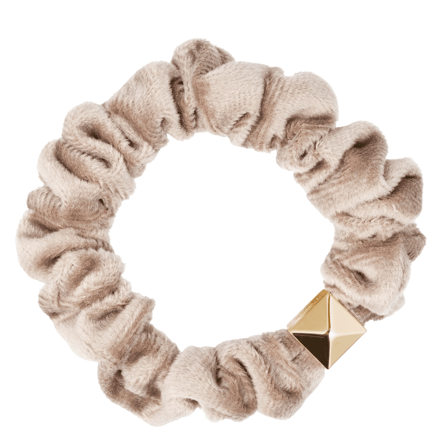 DARK Velvet Mini Scrunchie Dark Sand
