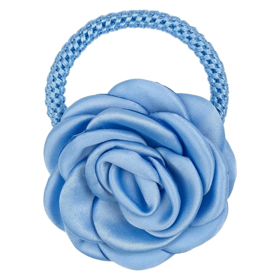 DARK Satin Rose Hair Tie Ibiza Blue