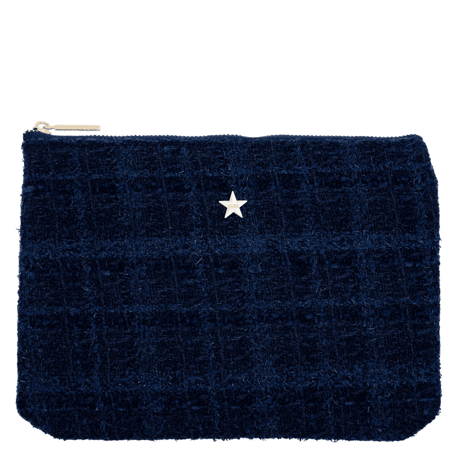 DARK Tweed Small Pouch Dark Navy Blue