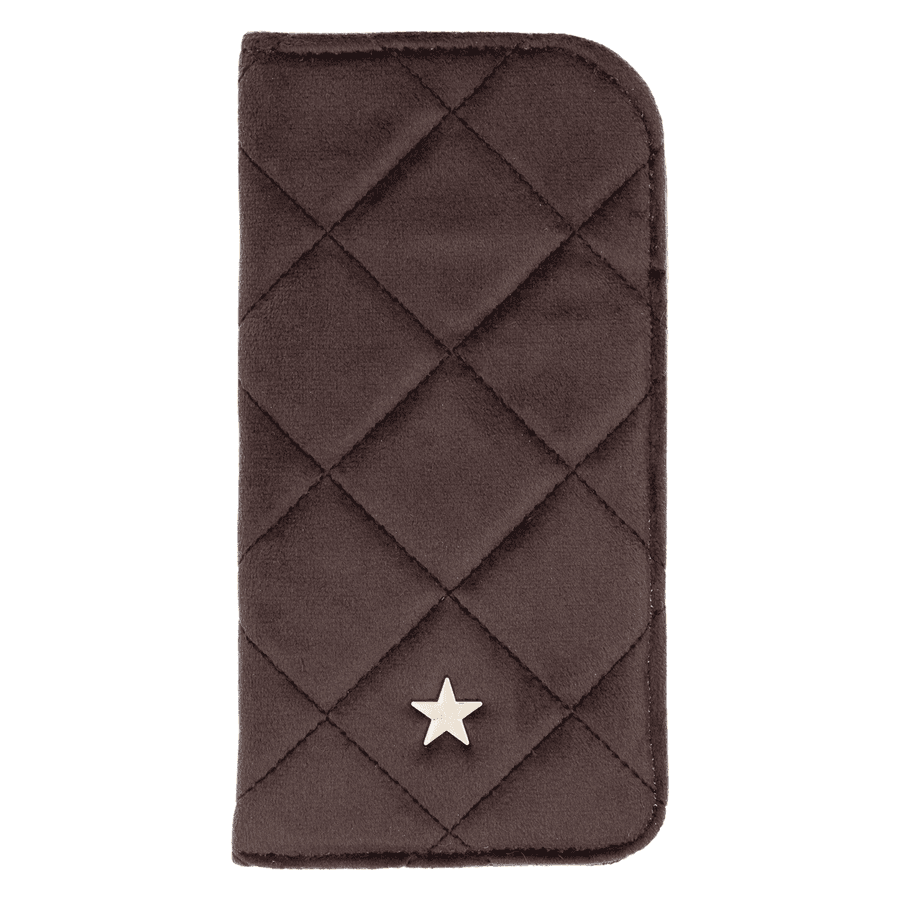 DARK Velvet Quilted Eyewear Case Chocolate Brown