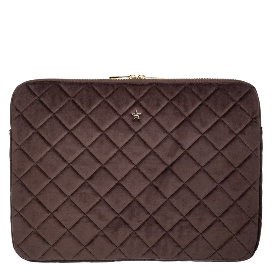 DARK Velvet Quilted Mac Cover Chocolate Brown