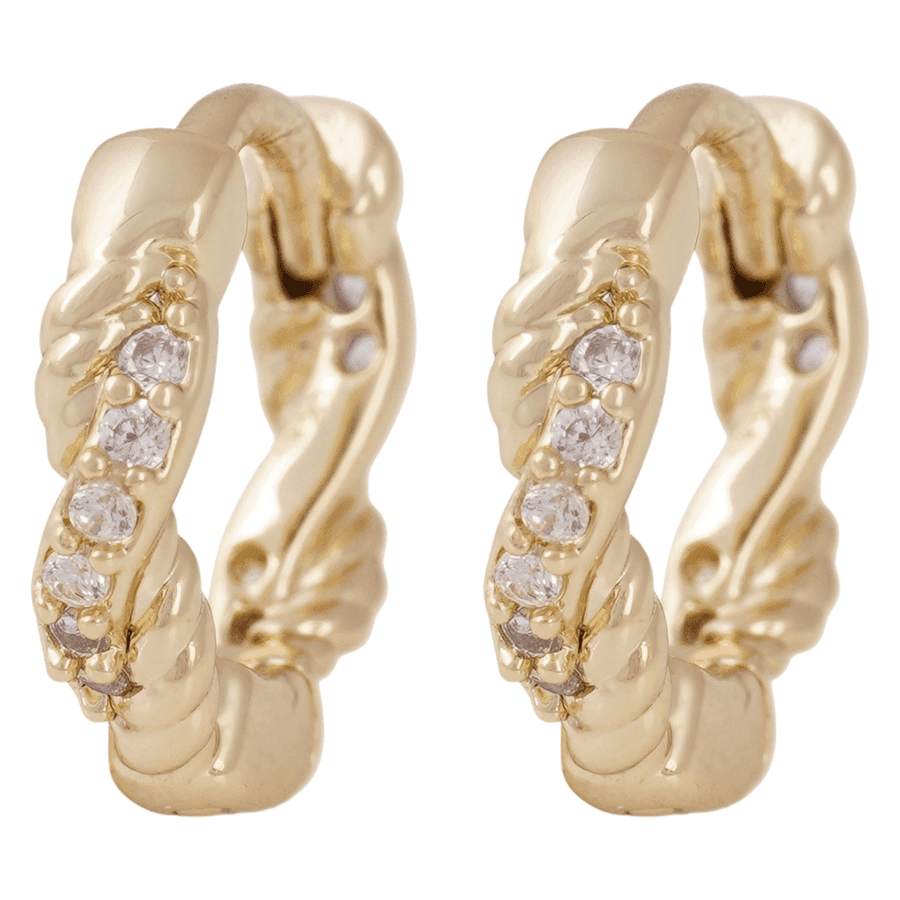 Snö Of Sweden Twist Small Ring Ear Gold Clear Onesize