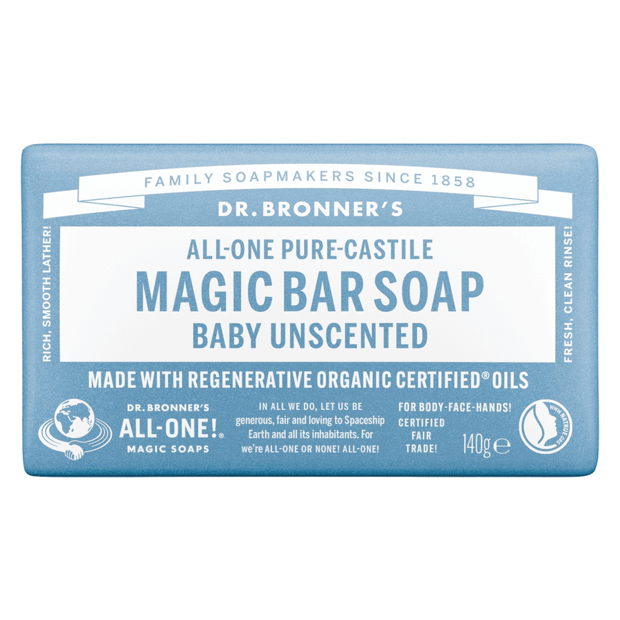 Dr. Bronner All One Unscented Baby Mild Pure Castile Bar Soap 140