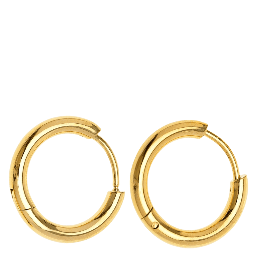 Timi Of Sweden Hollie Hoop Earrings Stainless Steel Gold 17mm