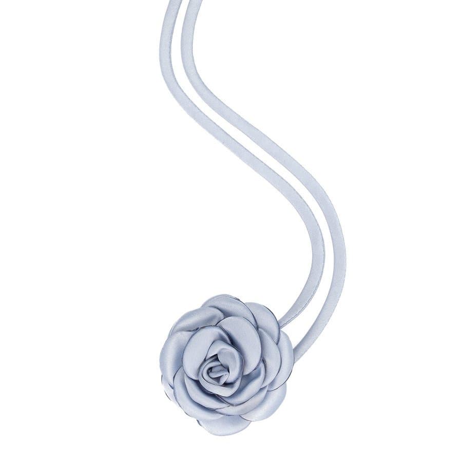 DARK Satin Rose Brooch Small – Light Blue