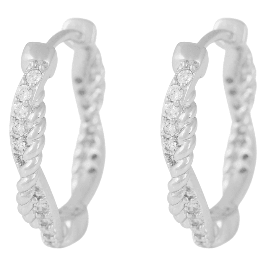 Snö Of Sweden Twist Ring Ear Silver Clear Onesize
