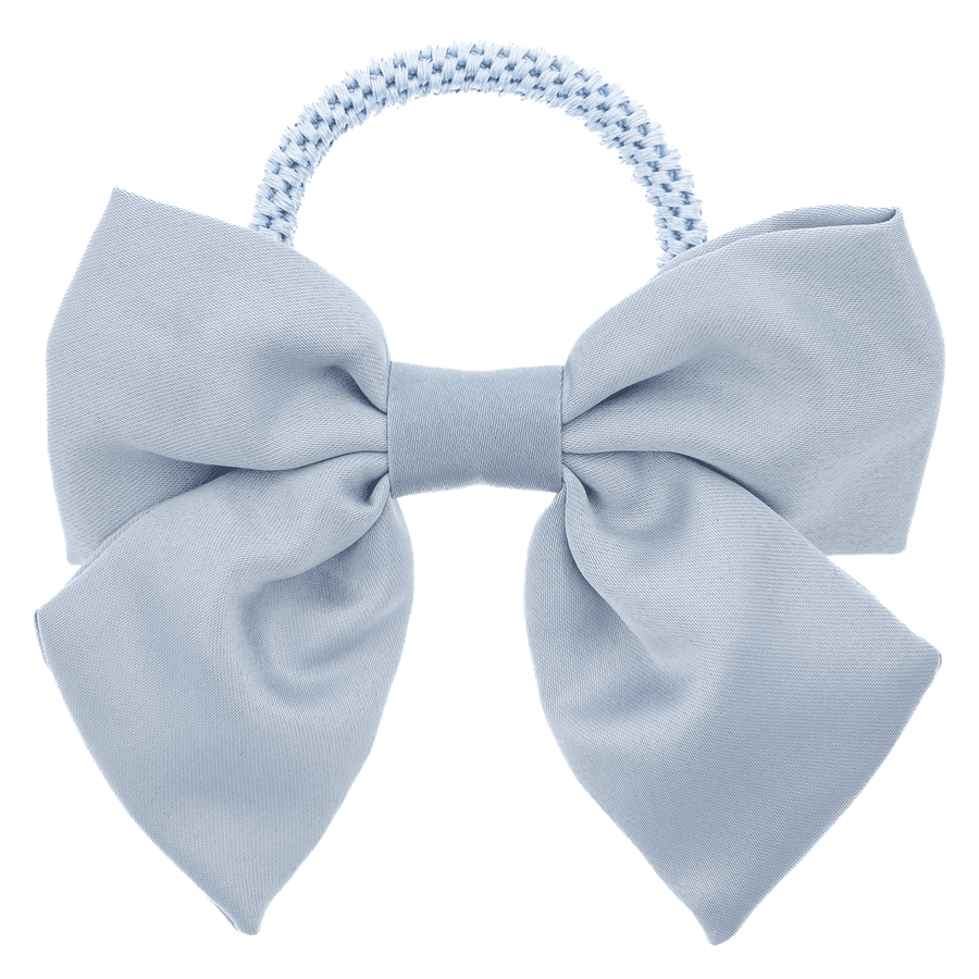 DARK Satin Bow Hair Tie Light Blue