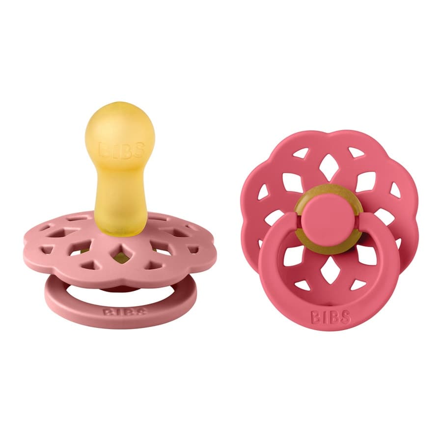 BIBS Pacifier Boheme Latex Size 2 2 2 kpl – Dusty Pink/Coral
