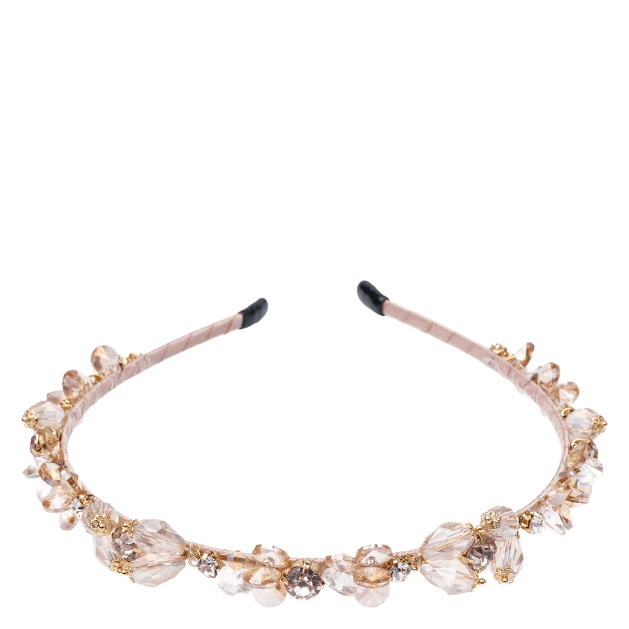 DARK Crystal Hair Band Pale Rose