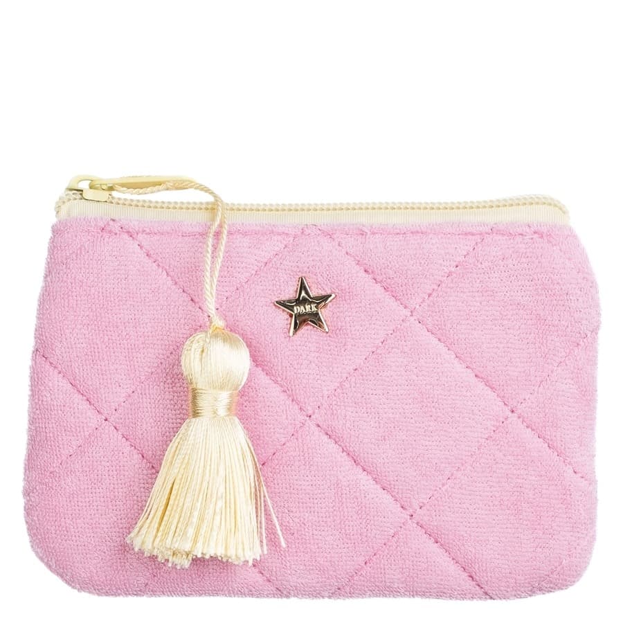 DARK Terry Quilted Mini Pouch Bubblegum ─ Pink With Pale Yellow