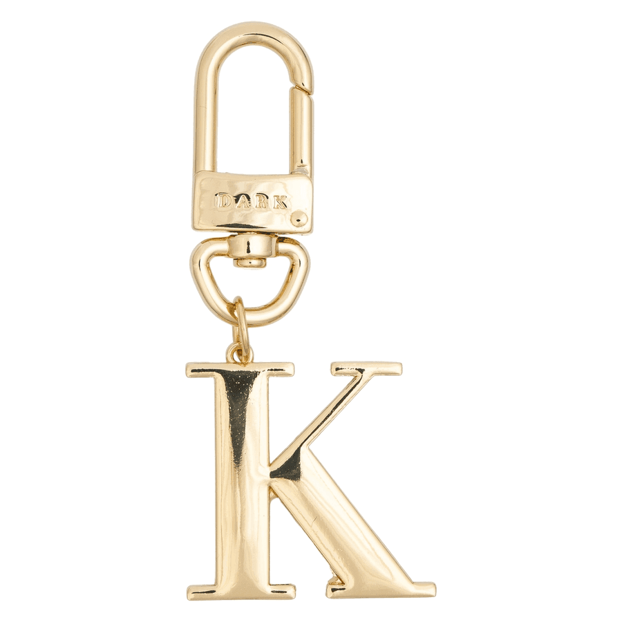 DARK Metal Letter Bag Charm Letter K Gold