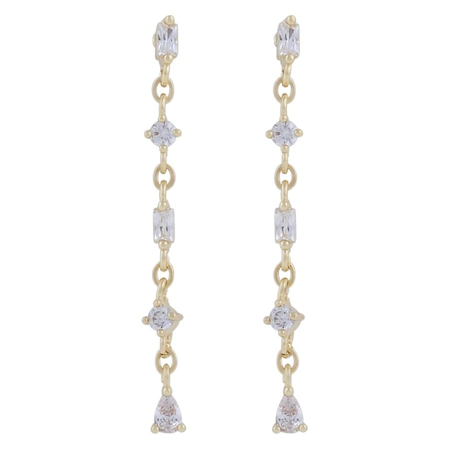 Snö Of Sweden Envy Chain Earring Gold/Clear Onesize