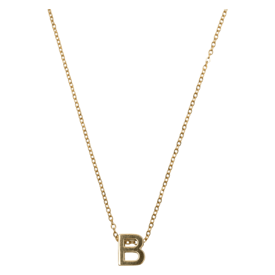 Timi of Sweden Viola Letter Necklace Stainless Steel Gold B