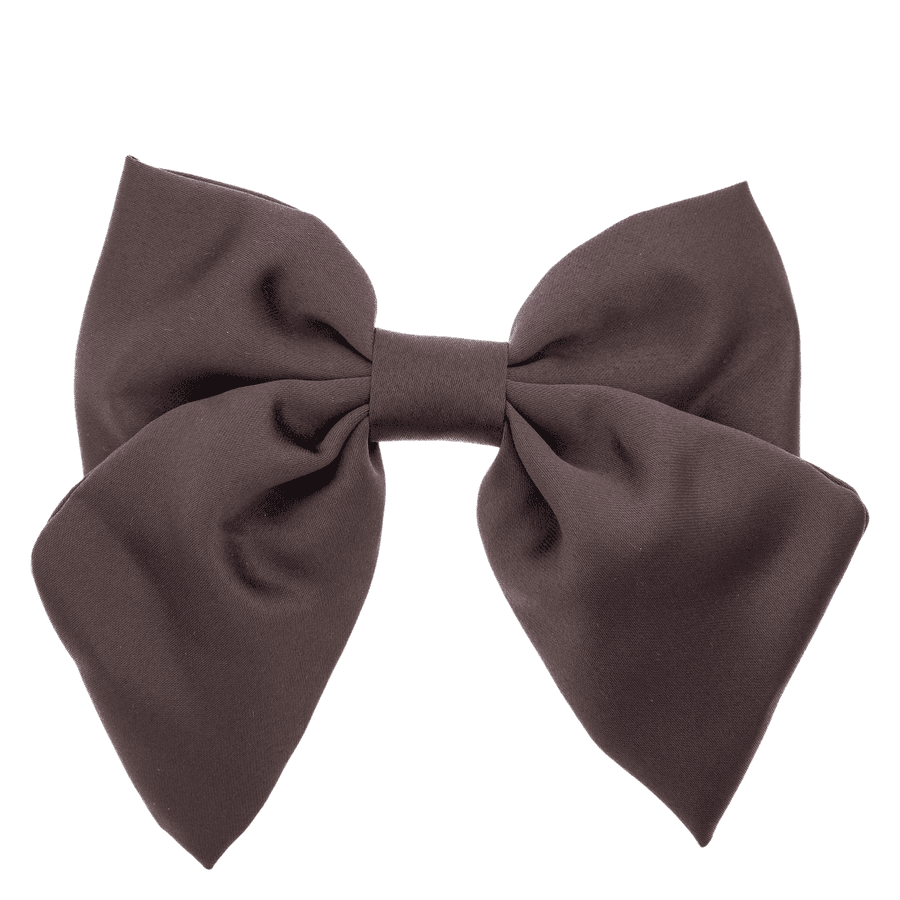 DARK Satin Bow Hair Clip Chocolate Brown