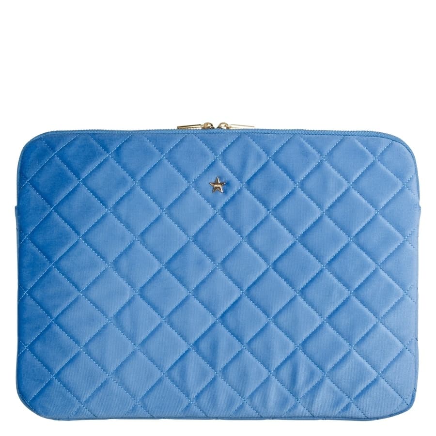 DARK Velvet Quilted Mac Cover ─ Ibiza Blue