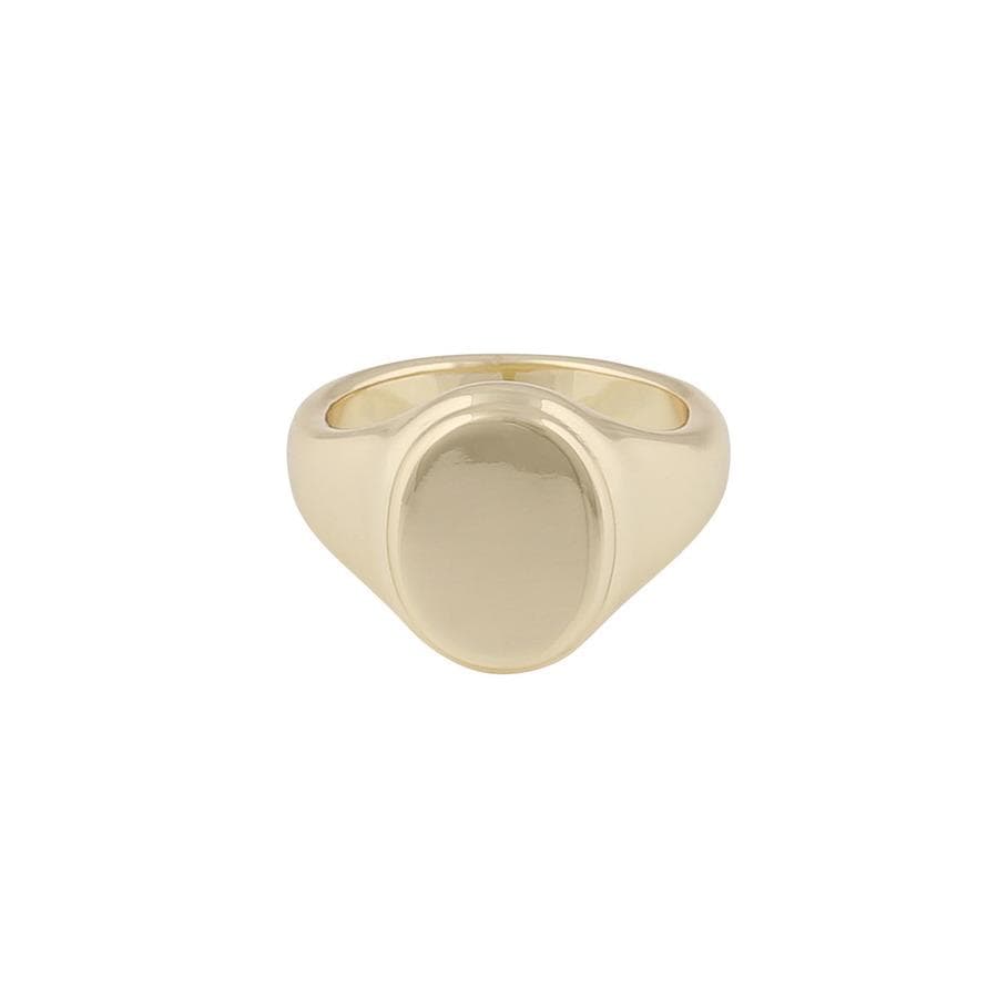 Snö Of Sweden Casual Kim Signet Ring ─ Plain Gold S