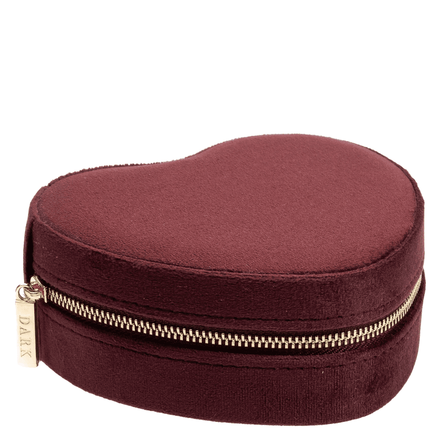 DARK Velvet Heart Jewellery Box Maroon