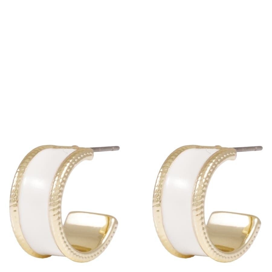 Snö Of Sweden Domino Wide Oval Earring Gold/White Onesize