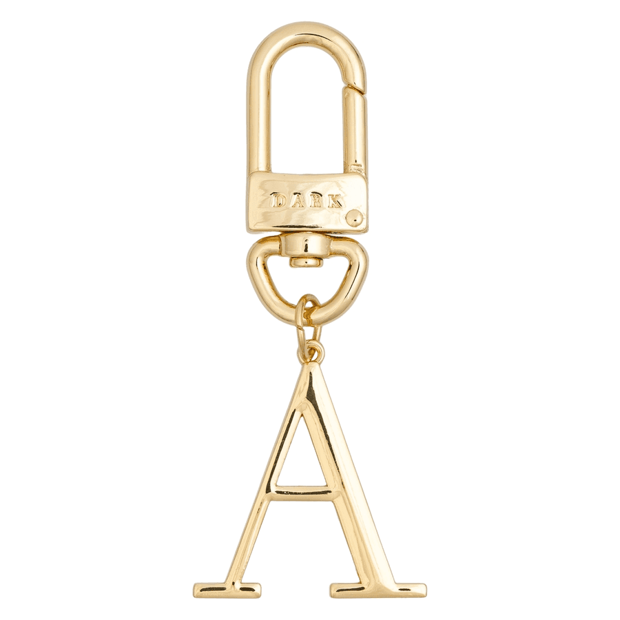 DARK Metal Letter Bag Charm Letter A Gold