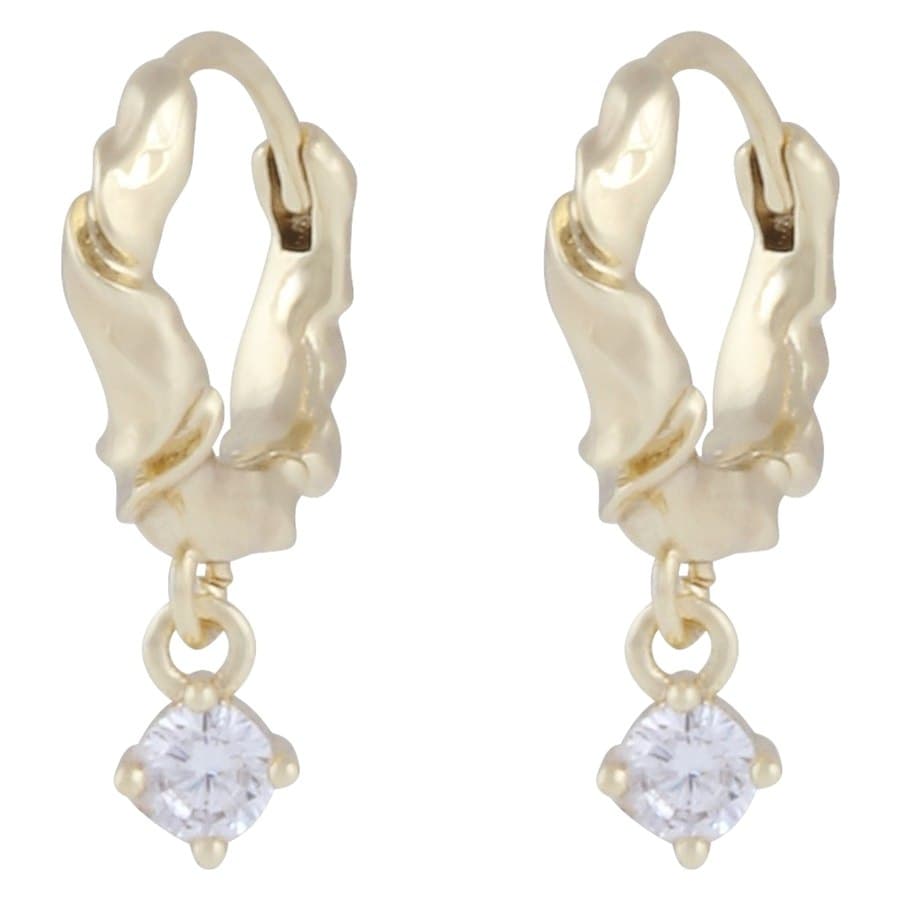 Snö Of Sweden Wave Small Crystal Ring Ear Gold Clear Onesize