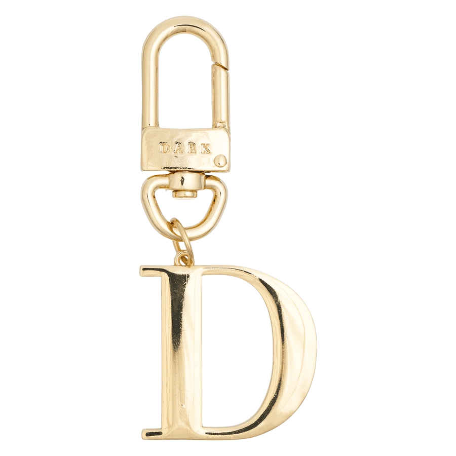 DARK Metal Letter Bag Charm Letter D Gold
