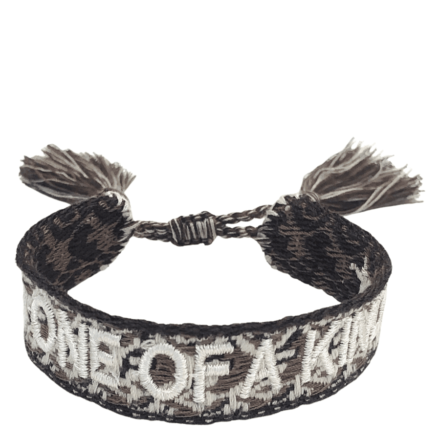 DARK Woven Friendship Bracelet ""One Of A Kind"" Soft Brown