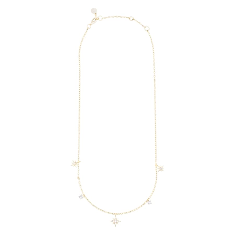 Snö Of Sweden Stellaris Charm Necklace 45 Gold Clear 45cm
