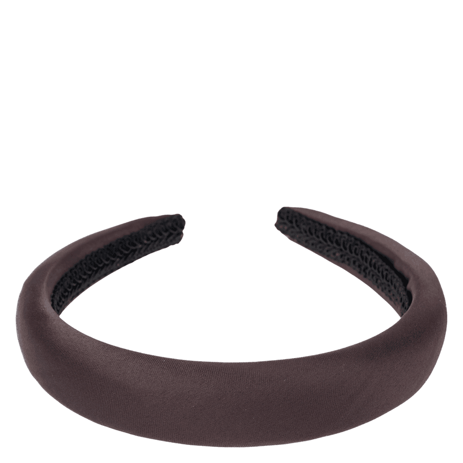DARK Satin Hair Band Broad Chocolate Brown