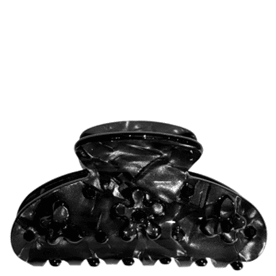 DARK Flower & Butterfly Hair Claw Small Black