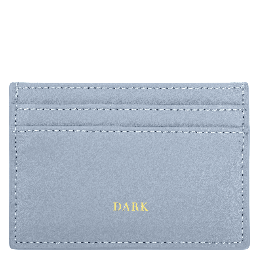 DARK Leather Card Holder Nappa Light Blue