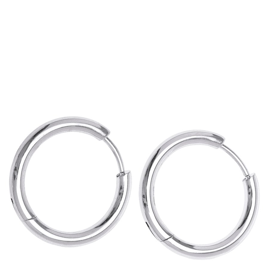Timi Of Sweden Hollie Hoop Earrings Stainless Steel Silver 17mm