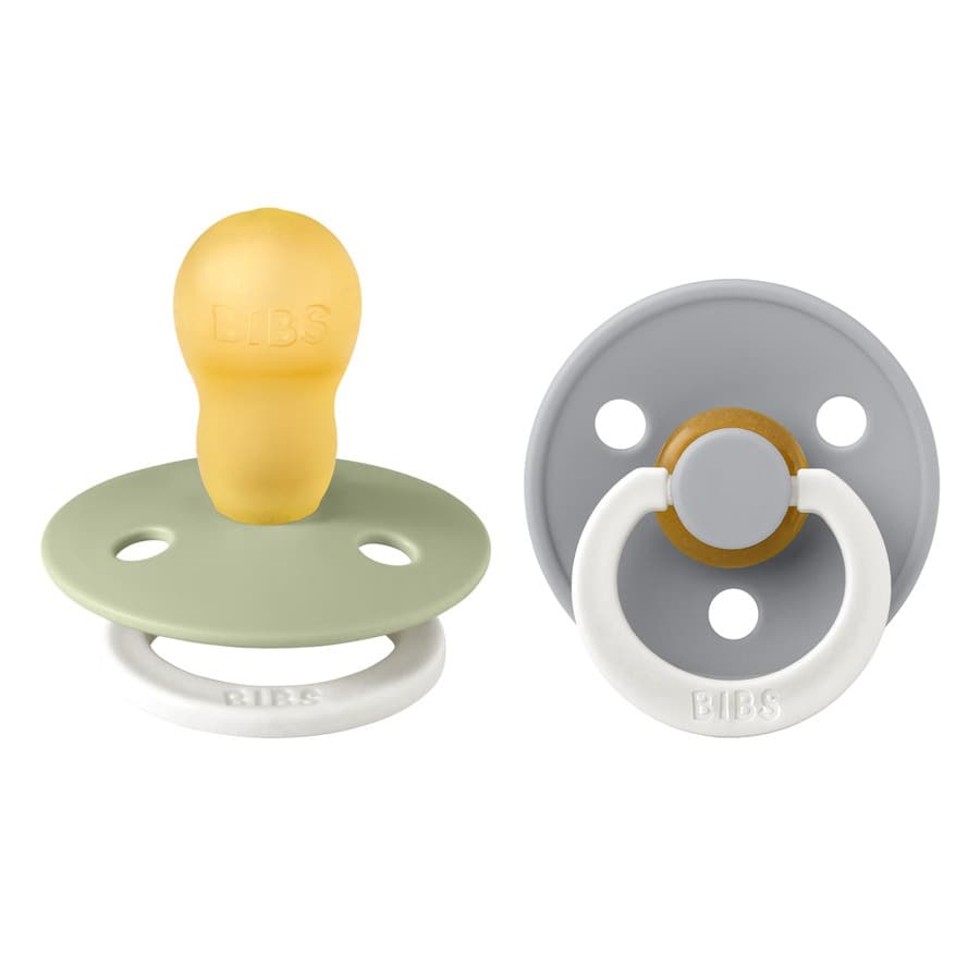 BIBS Pacifier Colour Latex Size 3 2 kpl – Sage Glow/Cloud Glow