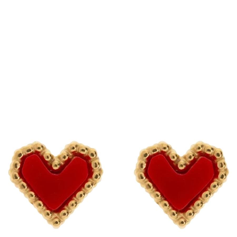 Timi Of Sweden Sarah Red Heart Stud Earring Stainless Steel