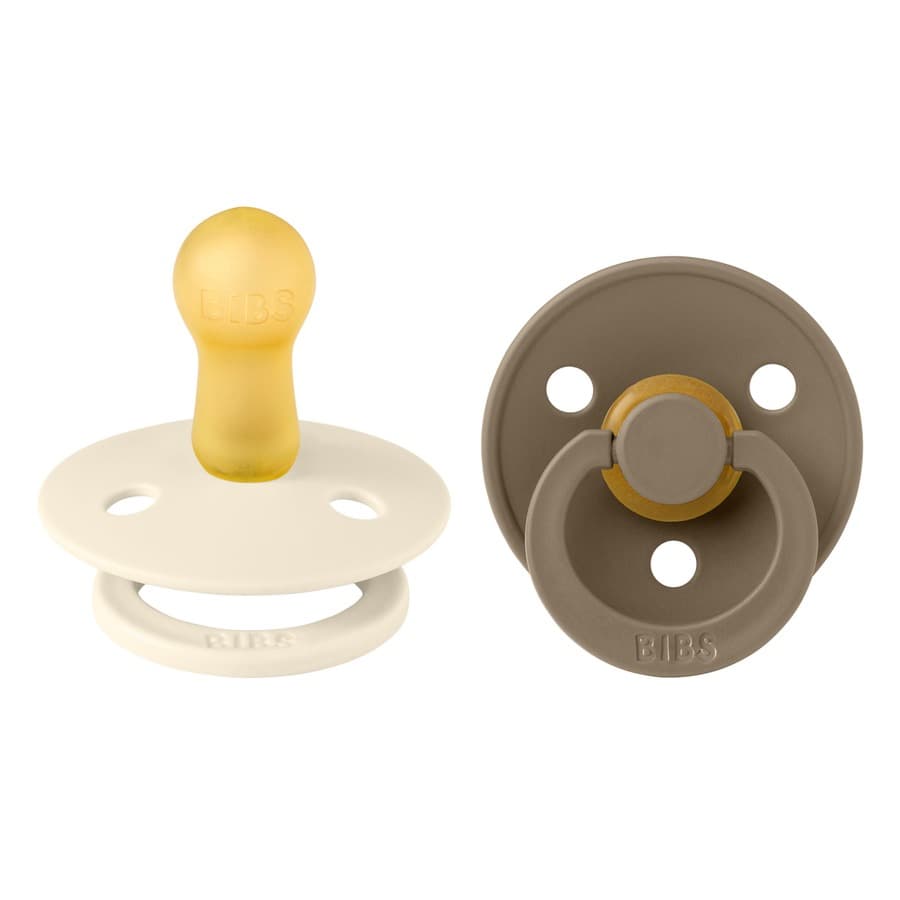 BIBS Pacifier Colour Latex Size 2 2 kpl – Ivory/Dark Oak