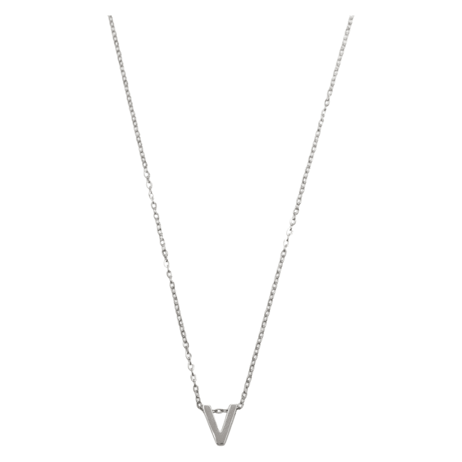 Timi of Sweden Viola Letter Necklace Stainless Steel Silver V