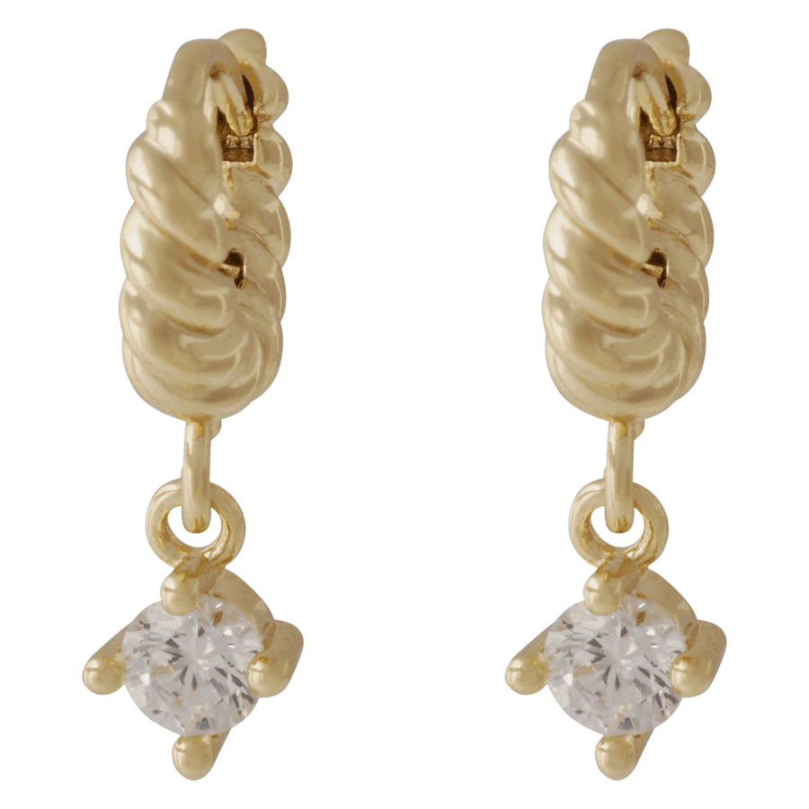 Snö Of Sweden Twist Crystal Pendant Ring Ear Gold Clear Onesize