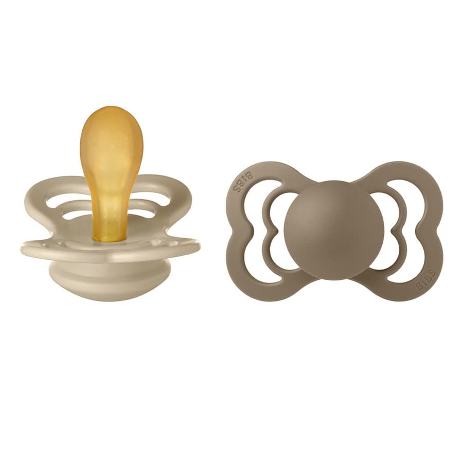 BIBS Pacifier Supreme Latex Size 2 2 kpl – Vanilla/Dark Oak