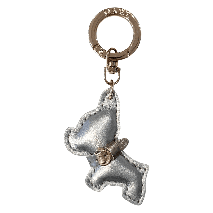 DARK Puppy Bag Charm Silver & Sparkled Champagne