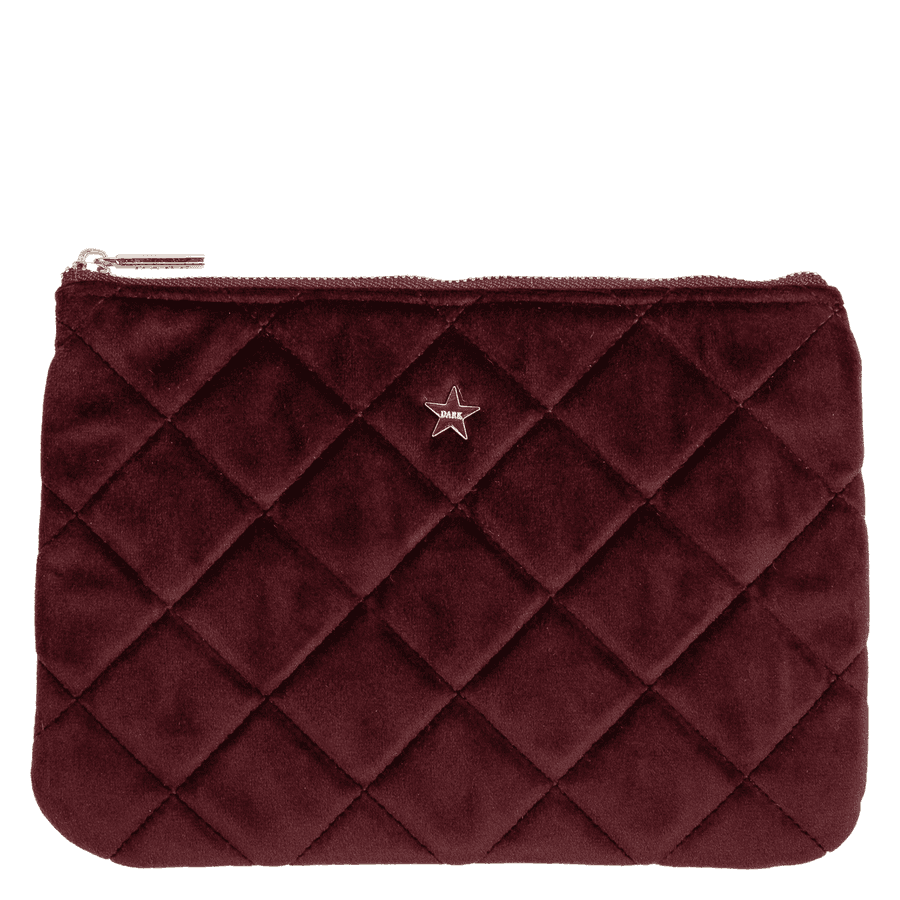 DARK Velvet Quilted Small PouchMaroon