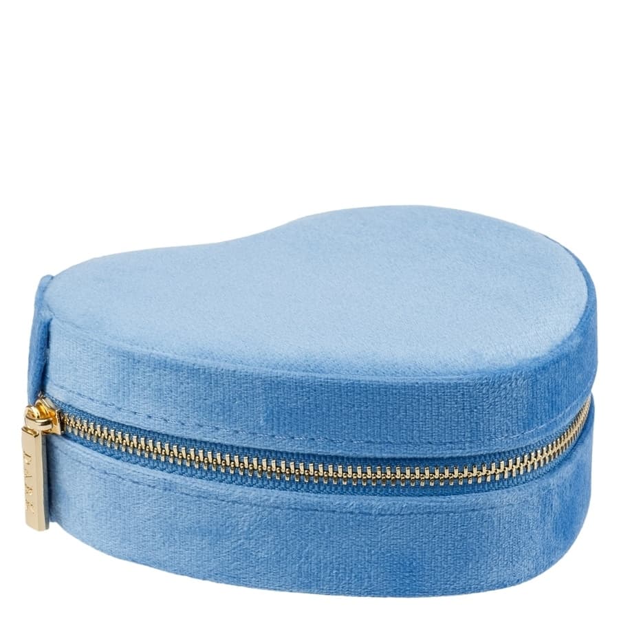 DARK Velvet Heart Jewellery Box Ibiza Blue