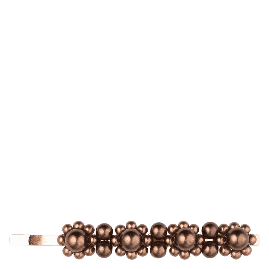 DARK Vintage Pearl Pin Chocolate Brown