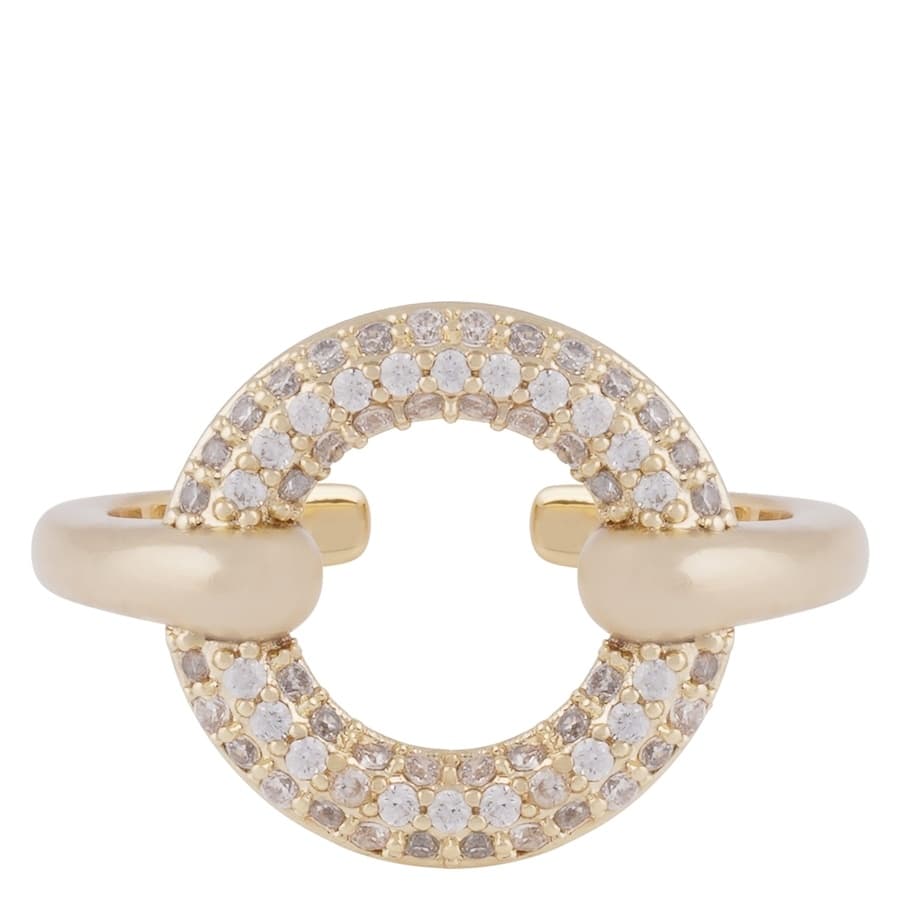 Snö Of Sweden Liz Crystal Circle Ring Gold Clear Large