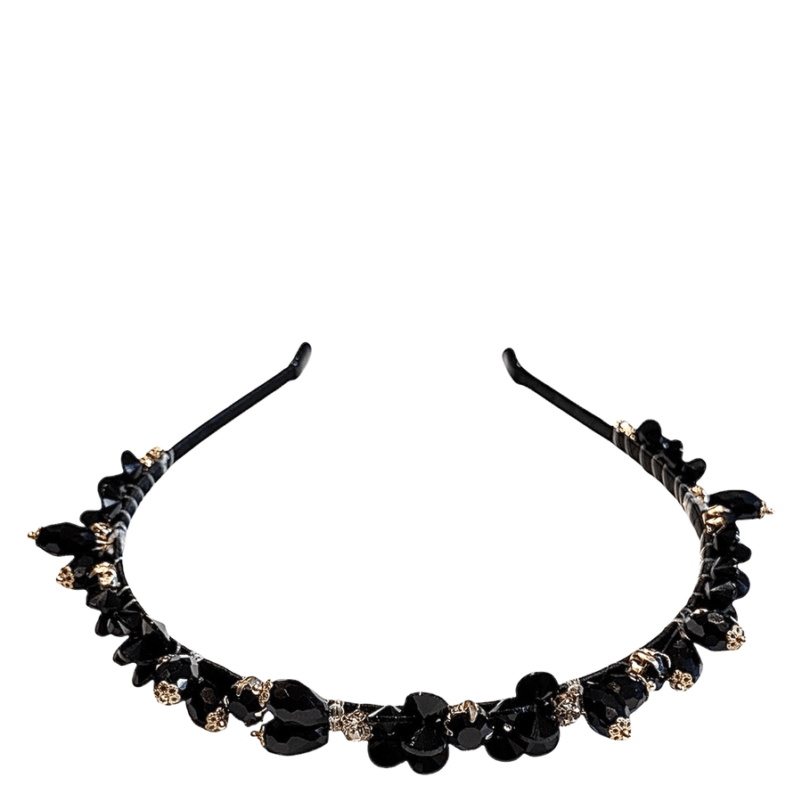 DARK Crystal Hair Band Black