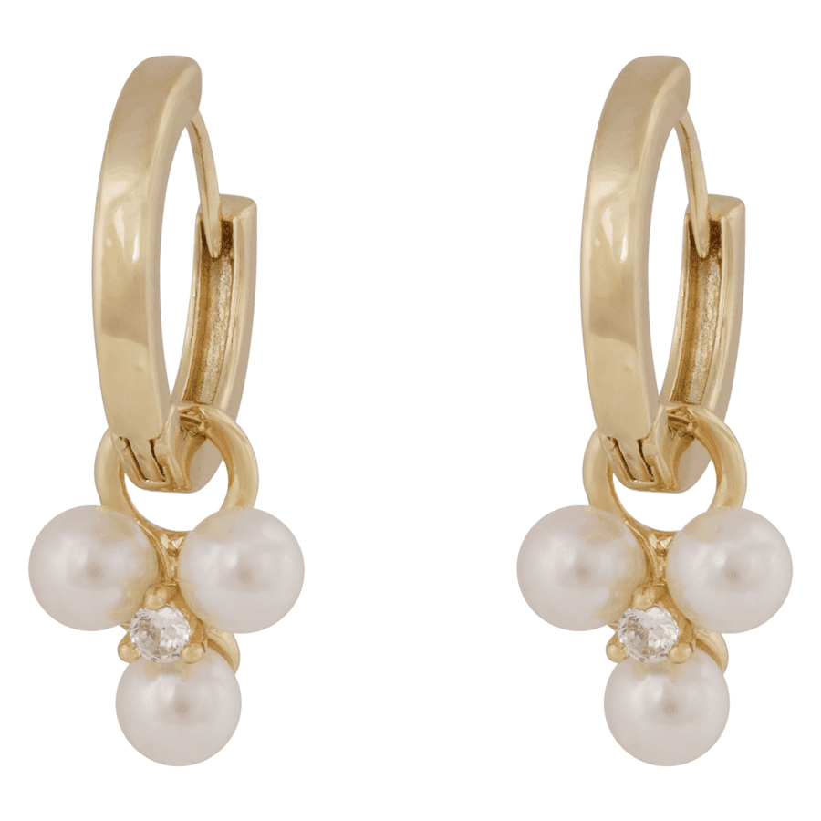 Snö Of Sweden Eira Tripple Pearl Ring Ear Gold and White Onesize