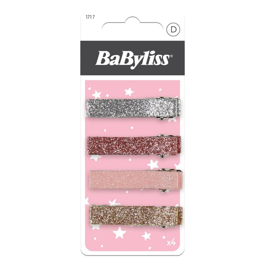 BaByliss Accessories Glitter Hair Clips for Kids 4 kpl