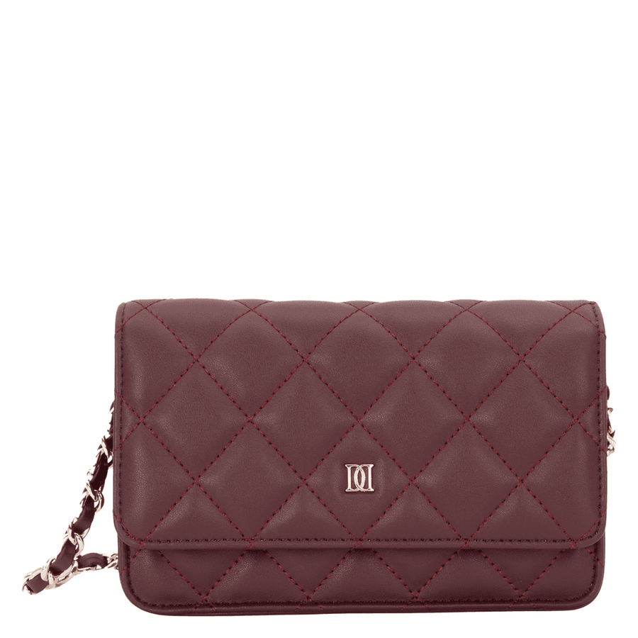 DARK Leather Quilted Mini Bag Maroon
