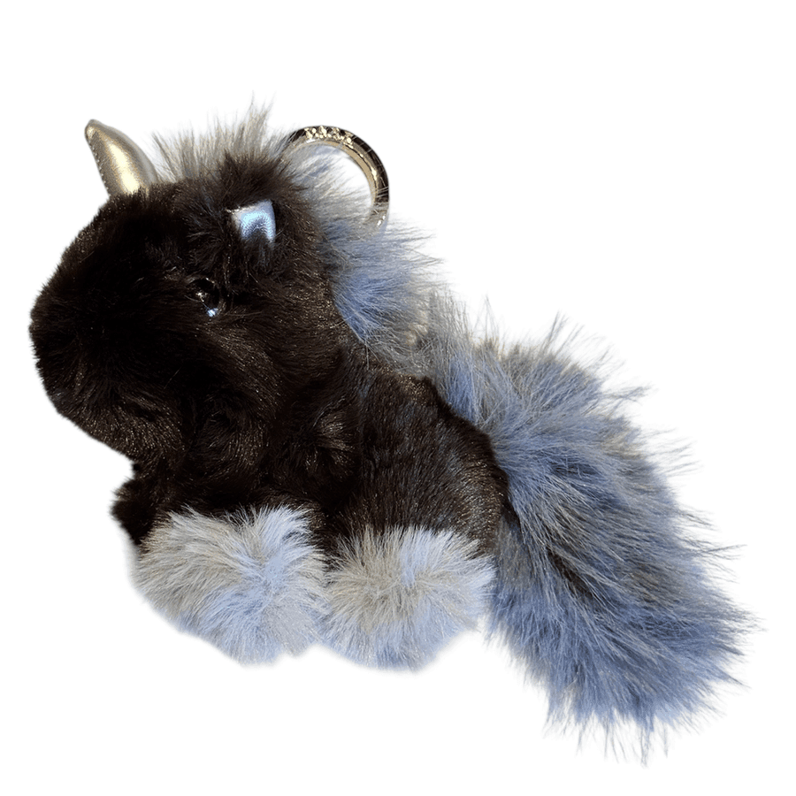 DARK Unicorn Bag Charm Chocolate Brown & Cool Blue