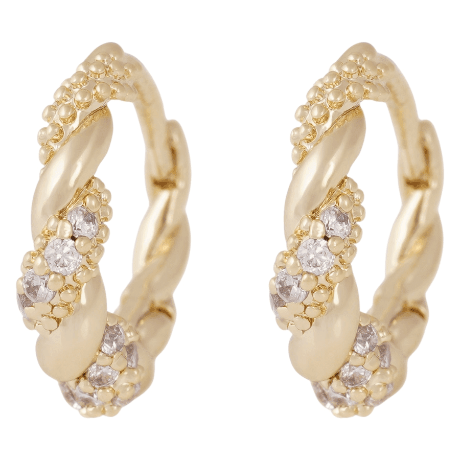 Snö Of Sweden Twist Crystal Oval Ear Gold Clear Onesize