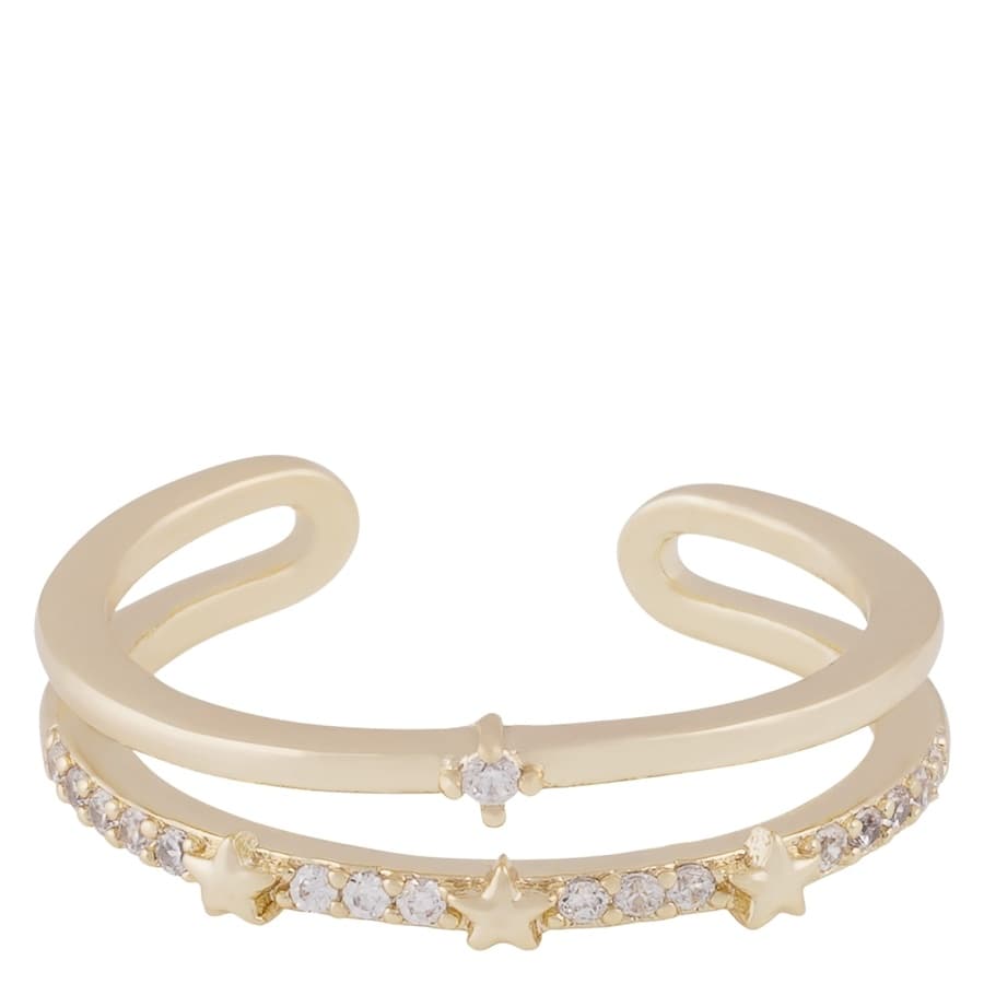 Snö of Sweden Stellaris Double Ring Gold Clear Onesize