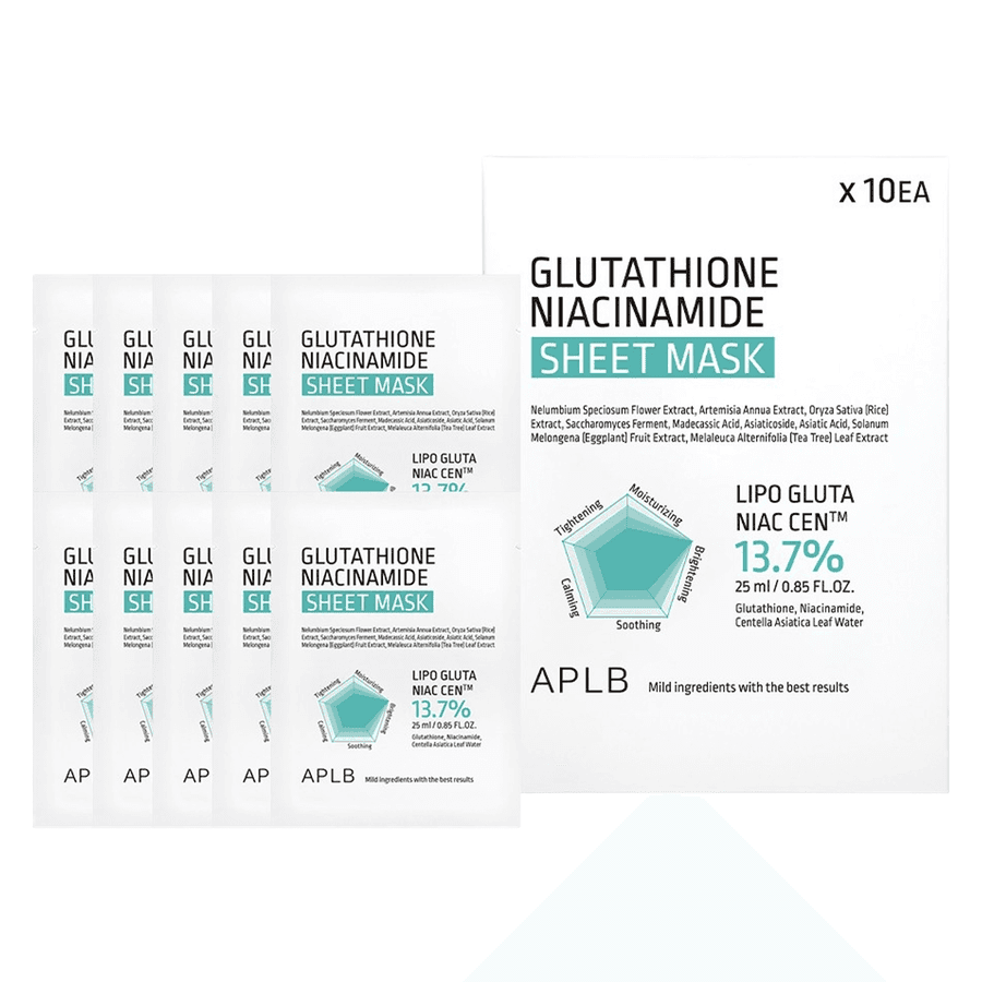 APLB Glutathione Niacinamide Sheet Mask 10pcs